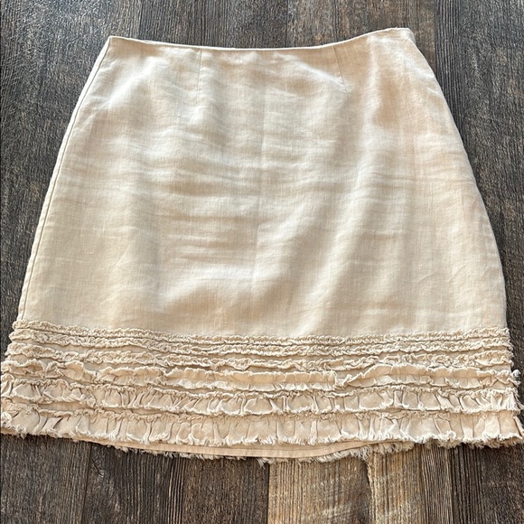 HP🎉 Tommy Bahama Linen Two Palms Ruffled Skirt 4 - Picture 3 of 6